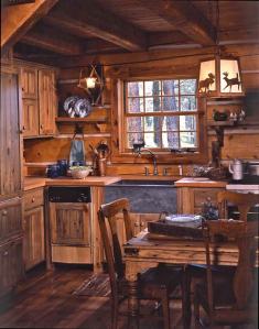 log cabin kitchen